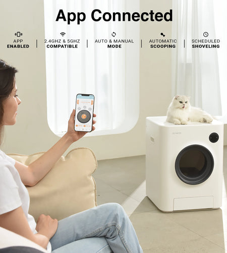 Purrclean Self-Cleaning Automatic Cat Litter Box with App Control, Support 5Ghz & 2.4Ghz Wifi