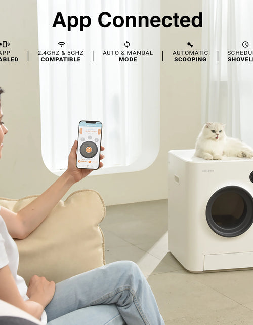 Load image into Gallery viewer, Purrclean Self-Cleaning Automatic Cat Litter Box with App Control, Support 5Ghz &amp; 2.4Ghz Wifi
