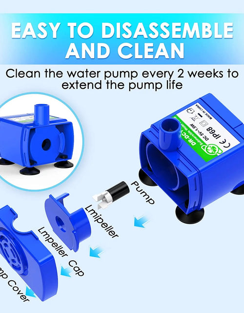 Load image into Gallery viewer, Replacement Pump for Cat Water Fountain, Ultra Quiet Long Lifespan Water Pump for Pet Water Fountain, Dog Water Bowl Dispenser ​For Cat &amp; Dog
