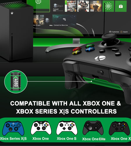 Xbox Controller Battery Pack for Xbox One/Xbox Series X|S, 6PCS 4080Mah Xbox Rechargeable Battery Packs & Xbox Charger Station for Xbox One/One S/One X/One Elite