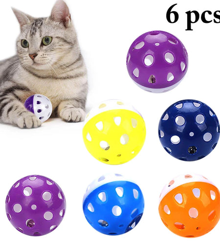 6PCS Cat Toy Bell Ball Interactive Pet Playing Toy for Kitten Cat